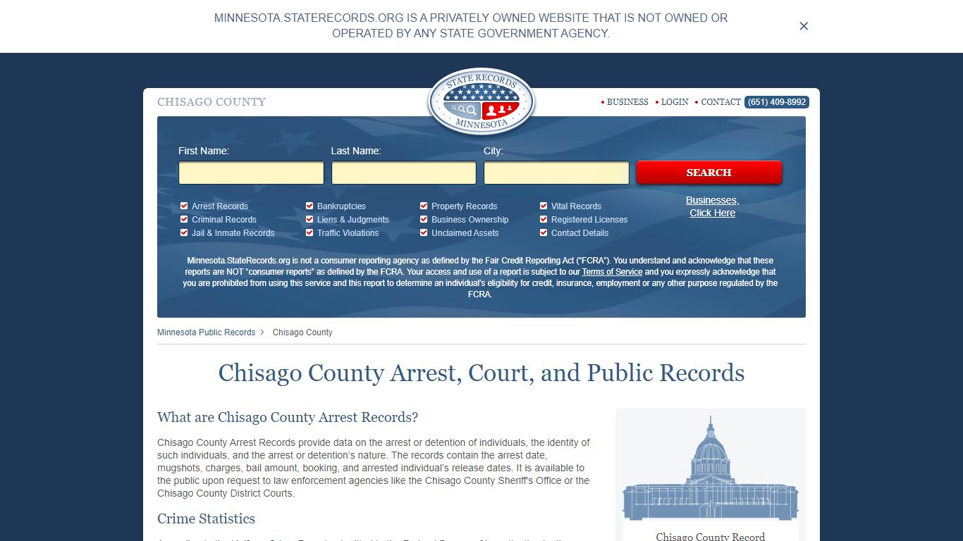 Chisago County Arrest, Court, and Public Records
