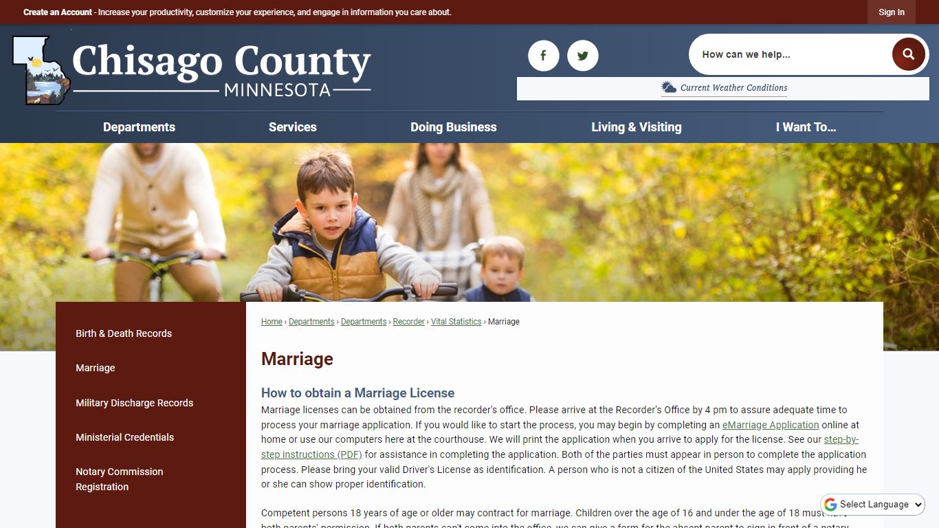 Marriage | Chisago County, MN - Official Website
