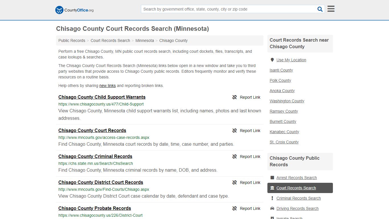 Chisago County Court Records Search (Minnesota) - County Office