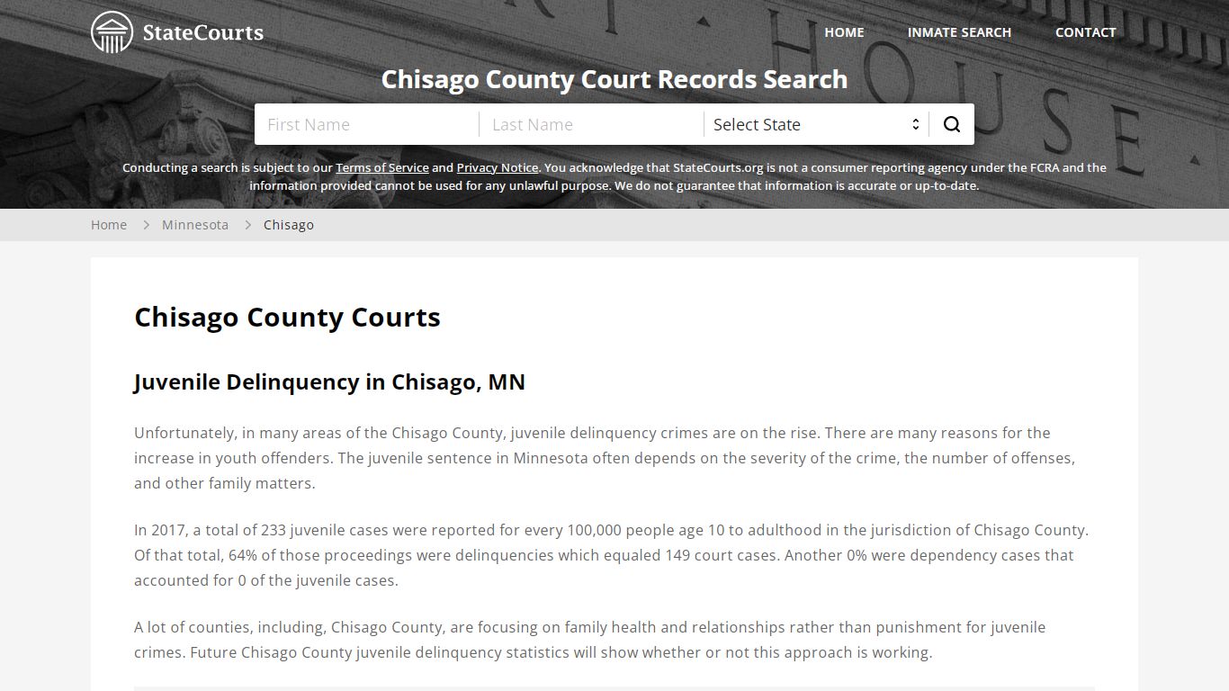 Chisago County, MN Courts - Records & Cases - StateCourts