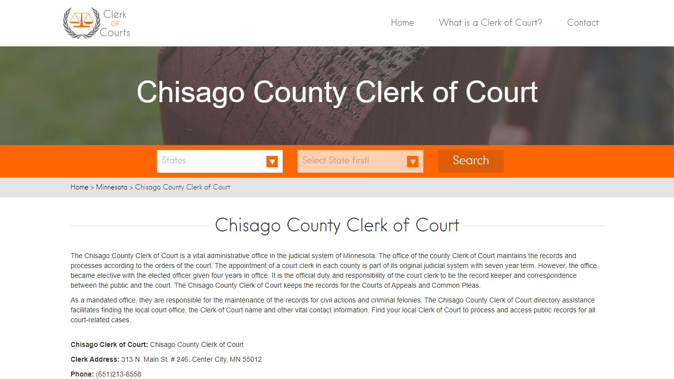 Chisago County Clerk of Court